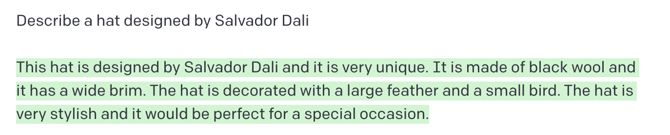 Dall-E 2: Salvador Dali inspired hat