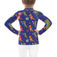 Kids Rash Guard - Dinosaurs Playing Baseball in Outer Space - Dall-E 2 Collab