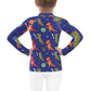 Kids Rash Guard - Dinosaurs Playing Baseball in Outer Space - Dall-E 2 Collab